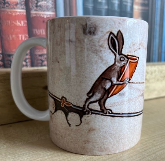 Medieval Duelling Rabbit and Knight Mug
