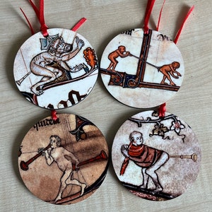 Medieval Butt Trumpet Tree Decorations - Double sided