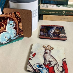Medieval Cat coasters - set of 4 image 6