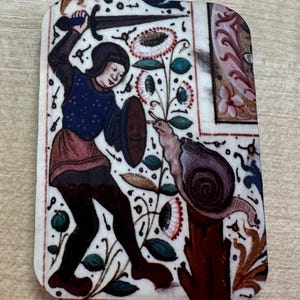 Medieval Knight vs Snail Fridge Magnets - set of 4 image 3