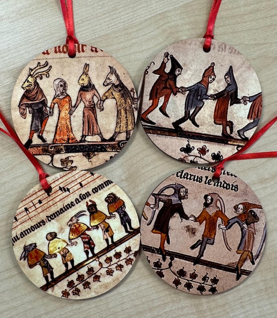 Medieval Mummers Tree Decorations - Double sided