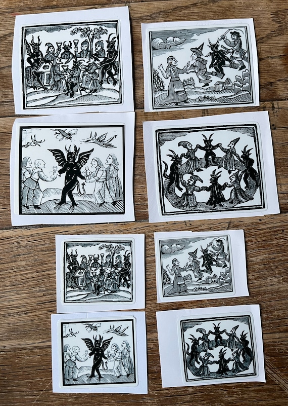 Woodcut witches Sticker - choose from various designs