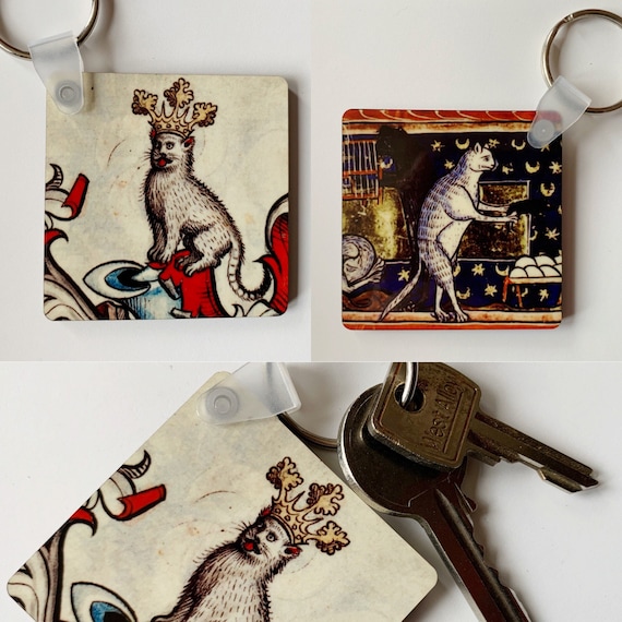 Medieval Cats Keyring (double sided)