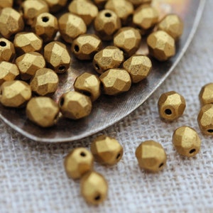 Aztec Gold Czech Firepolished Beads 3mm or 4mm 50 image 2