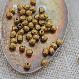 Aztec Gold Czech Firepolished Beads 3mm or 4mm 50 image 5