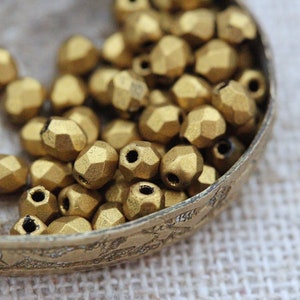 Aztec Gold Czech Firepolished Beads 3mm or 4mm 50 image 6