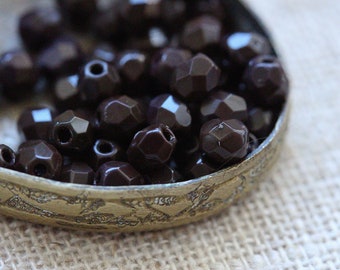 Wild Raisin Czech Firepolished Beads 4mm (50) or 6mm (25)