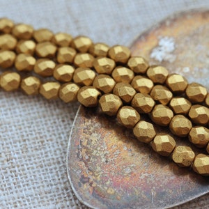 Aztec Gold Czech Firepolished Beads 3mm or 4mm 50 image 3