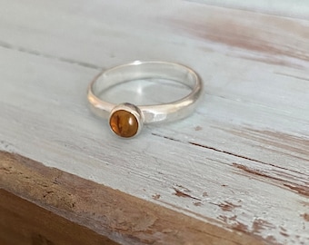 Sterling Silver Amber Ring