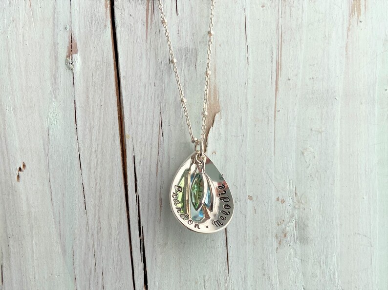 Sterling Silver Teardrop Name Necklace image 3