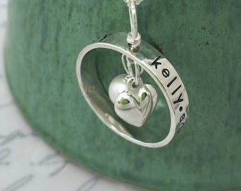 Sterling Silver Heart Ring Necklace
