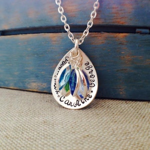 Sterling Silver Teardrop Name Necklace image 1