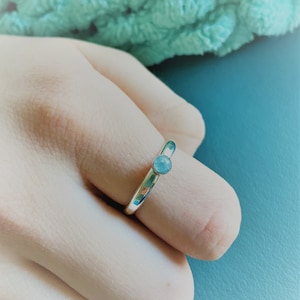 Aquamarine Gemstone and Sterling Silver Ring