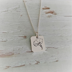 Morning Glory Charm Necklace - September Birthmonth Flower