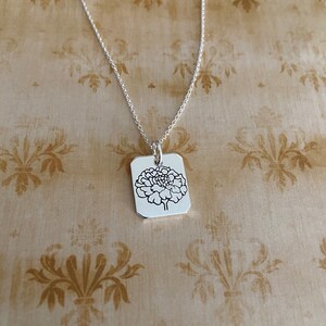 Marigold Charm Necklace - October Birthmonth Flower
