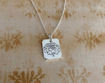 Marigold Charm Necklace - October Birthmonth Flower