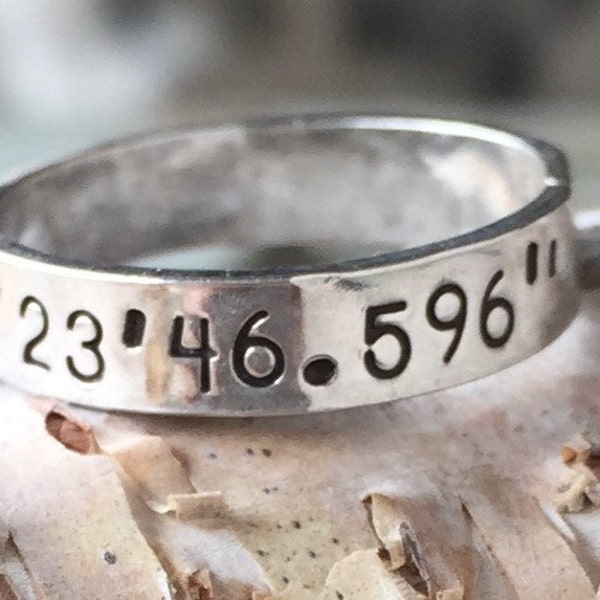 Sterling Silver Coordinates Ring Band