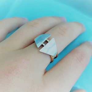 Silver and Rose Gold Statement Ring image 3