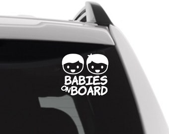 Babies On Board | Brothers | Siblings | Twins | Boys | Car Decal | Car Sticker | Vinyl Sticker | Window Sticker