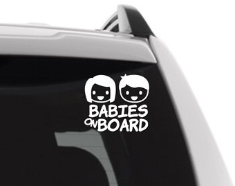 Babies On Board | Siblings | Sister and Brother | Twins | Car Decal | Car Sticker | Vinyl Sticker | Window Sticker