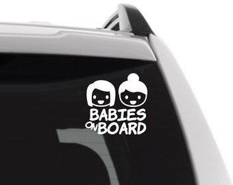 Babies On Board | Siblings | Sisters | Girls | Twins | Car Decal | Car Sticker | Vinyl Sticker | Window Sticker