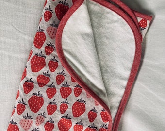 Queen of Berries Baby Blanket - lined with Organic Cotton Fleece