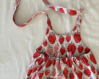 Adjustable Baby Overalls in Queen of Berries Canvas Fabric