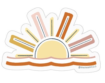 Pegatina de puesta de sol: 2,5" x 4,25"