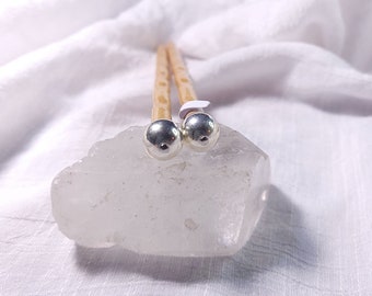 Silver Beaded Hair Sticks