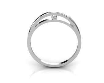 Minimalist Ring 14K White Gold Ring Delicate Ring Modern Ring 14K White Gold Band Geometric Ring Minimalist Band