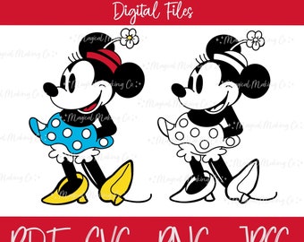 Original Minnie Mouse Digital Files - SVG/PDF/PNG/Jpeg - Kids Coloring Pages