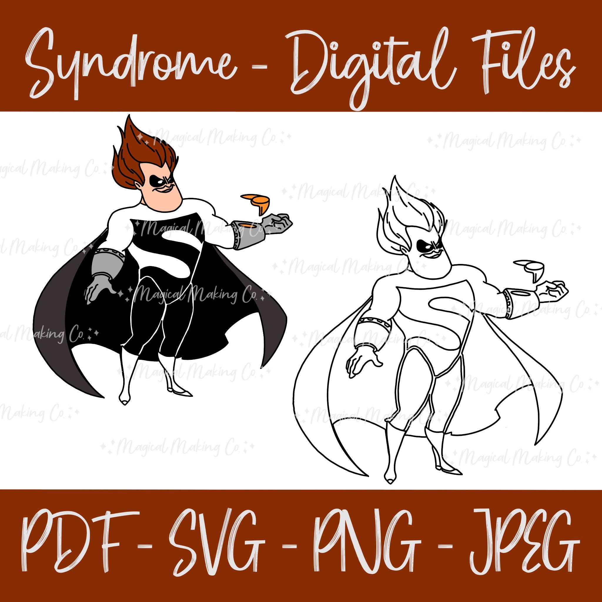 シンドローム (Mr.インクレディブル) デジタル ファイル - SVG/PDF/PNG/Jpeg -  子供向けぬり絵ページ/ハロウィーンぬり絵ページ/悪役ぬり絵ページ - Etsy 日本, image size:2048x2048