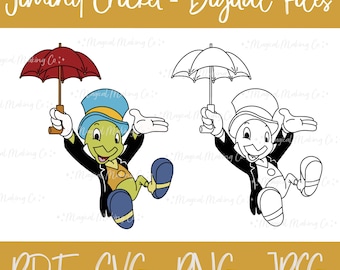 Jiminy Cricket (Pinocchio) Digital Files - SVG/PDF/PNG/JPeg - Kids Coloring Pages