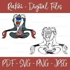 Rafiki (The Lion King) Digital Files - SVG/PDF/PNG/Jpeg - The Lion King Coloring Pages/Kids Coloring Pages