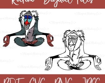 Rafiki (The Lion King) Digital Files - SVG/PDF/PNG/Jpeg - The Lion King Coloring Pages/Kids Coloring Pages