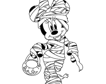 Halloween Minnie Mouse Mummy Digital Files - SVG/PNG/PDF/Jpeg