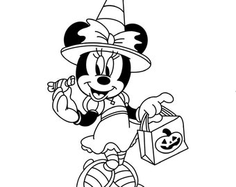 Halloween Minnie Mouse Witch SVG