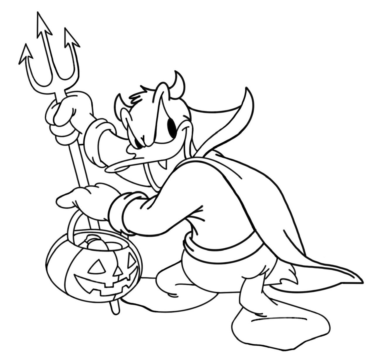 Donald Duck Halloween Coloring Pages