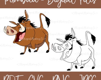 Pumbaa (The Lion King) Digital Files - SVG/JPG/PDF/Jpeg - Lion King Coloring Pages/Kids Coloring Pages