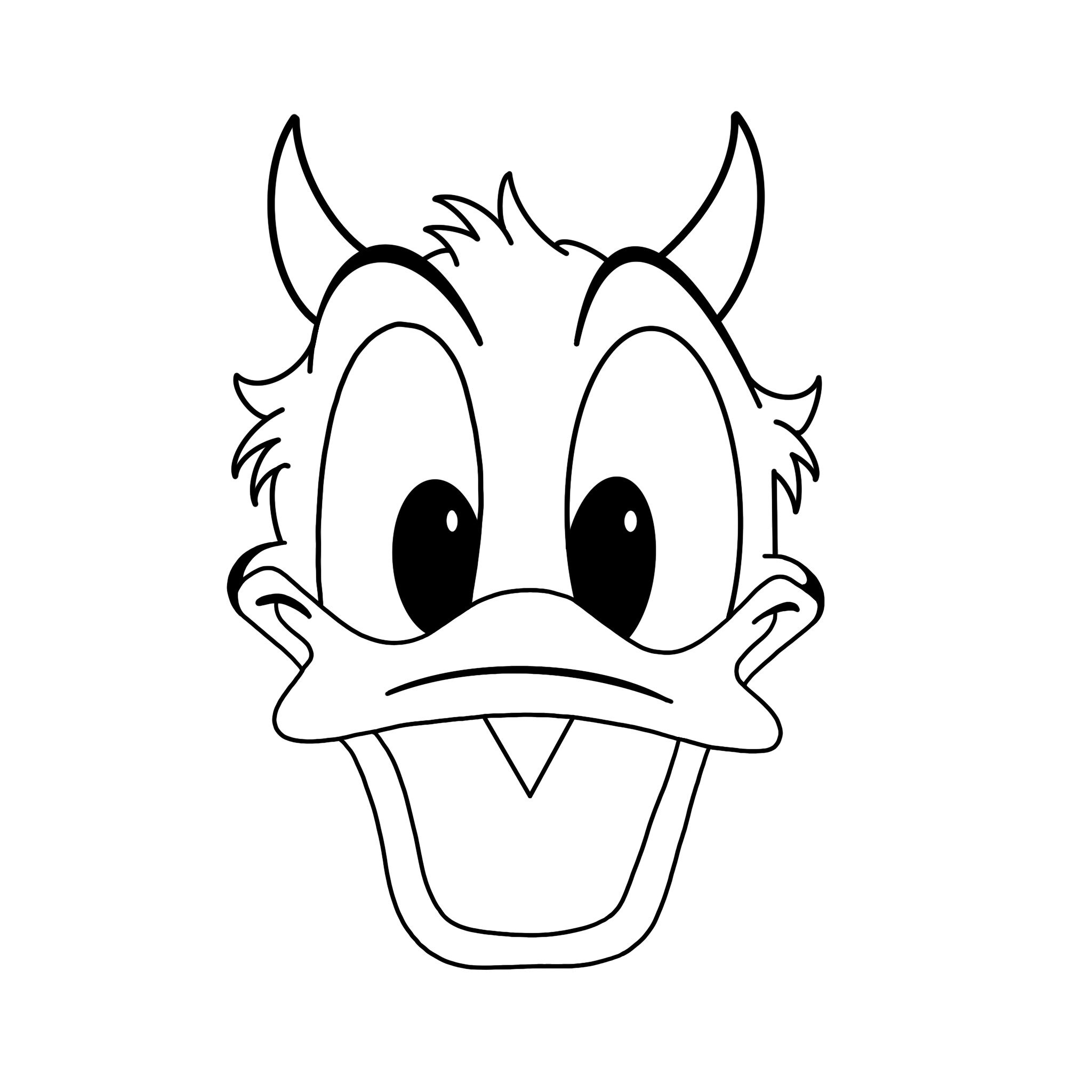 Donald Duck Face Coloring Pages