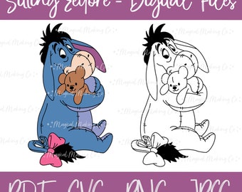 Sitting Eeyore (The Many Adventures of Winnie the Pooh) Digital Files - SVG/PDF/PNG/Jpeg - Winnie the Pooh Coloring Pages/Kids Coloring Page