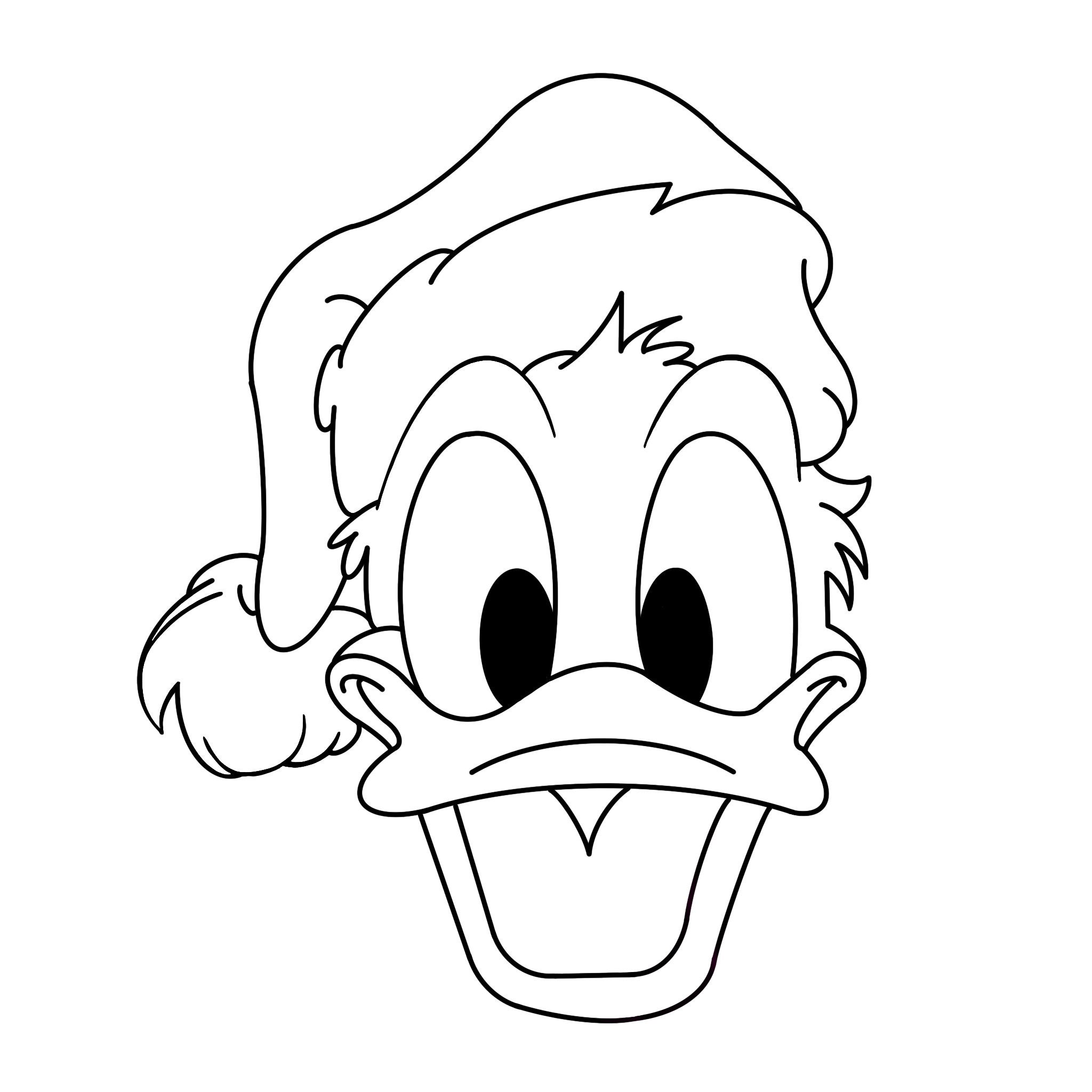 Donald Duck Face Coloring Page