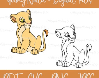 Jonge Nala (The Lion King) digitale bestanden - SVG/PDF/PNG/Jpeg - The Lion King kleurplaten/Kids kleurplaten