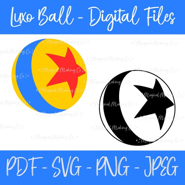 Pixar Luxo Ball Digital Files - SVG/PDF/PNG/Jpeg - Kids Coloring Pages