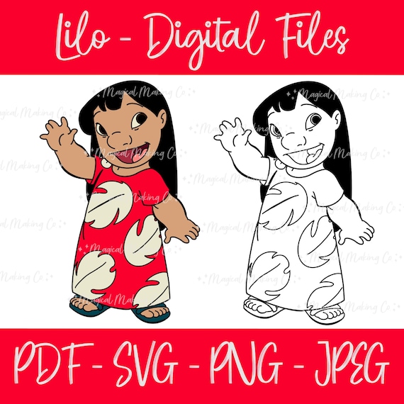 Lilo (lilo and Stitch) Digital Files - Svg/pdf/png/jpeg - Lilo and