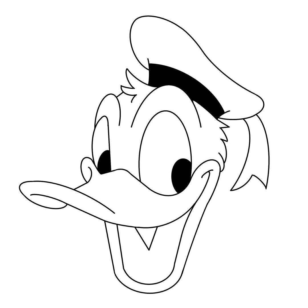 donald duck face coloring page