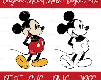 Original Mickey Mouse Digital Files - SVG/PDF/PNG/JPeg - Kids Coloring Pages