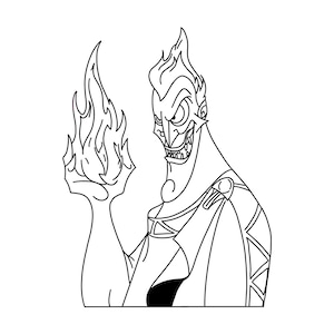 ハデス（ヘラクレス）デジタルファイル - SVG/PDF/PNG/Jpeg - 悪役の塗り絵/子供向けの塗り絵