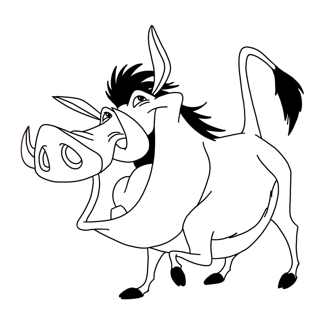 Pumbaa the Lion King Digital Files Svg/jpg/pdf/jpeg Lion King Coloring ...