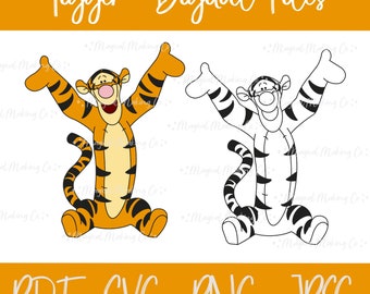 Tigger (The Many Adventures of Winnie the Pooh) Digital Files - SVG/PNG/PDF/Jpeg - Kids Coloring Pages